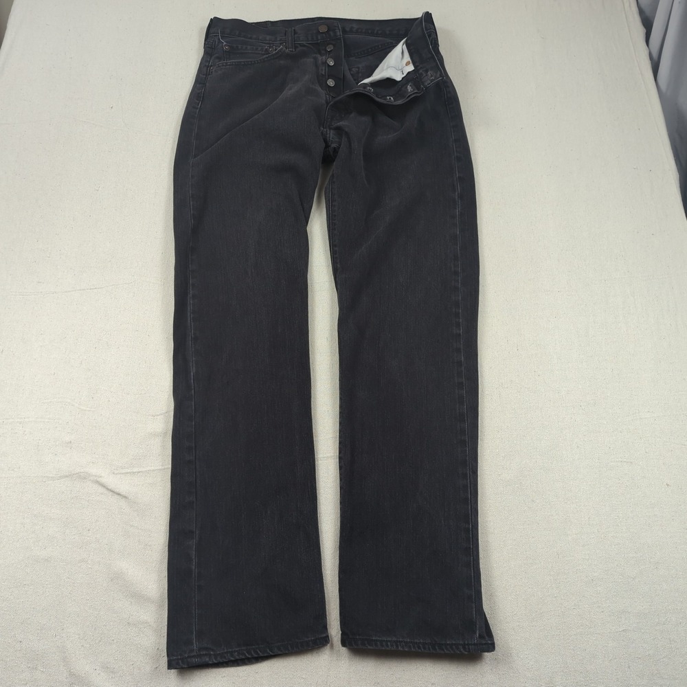 Levis 501 Jeans Mens 34x34 Black Button Fly Classic American